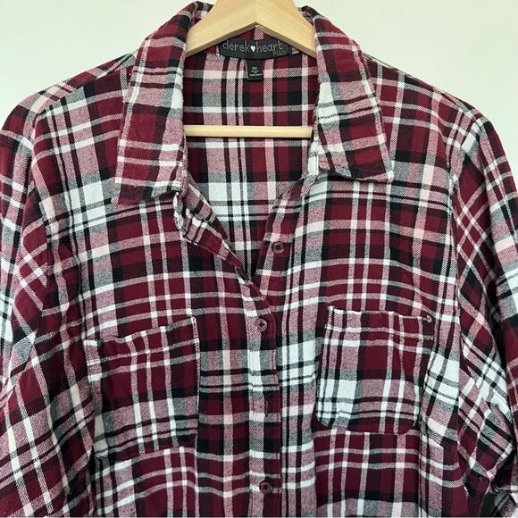 Derek Heart Plus Plaid Button Down Shirt 100% Cotton Womens 3X - Picture 5 of 8